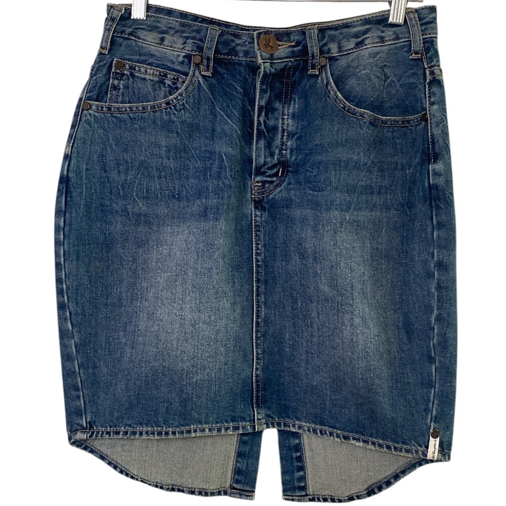 One by One Teaspoon High Low Denim Pencil Skirt